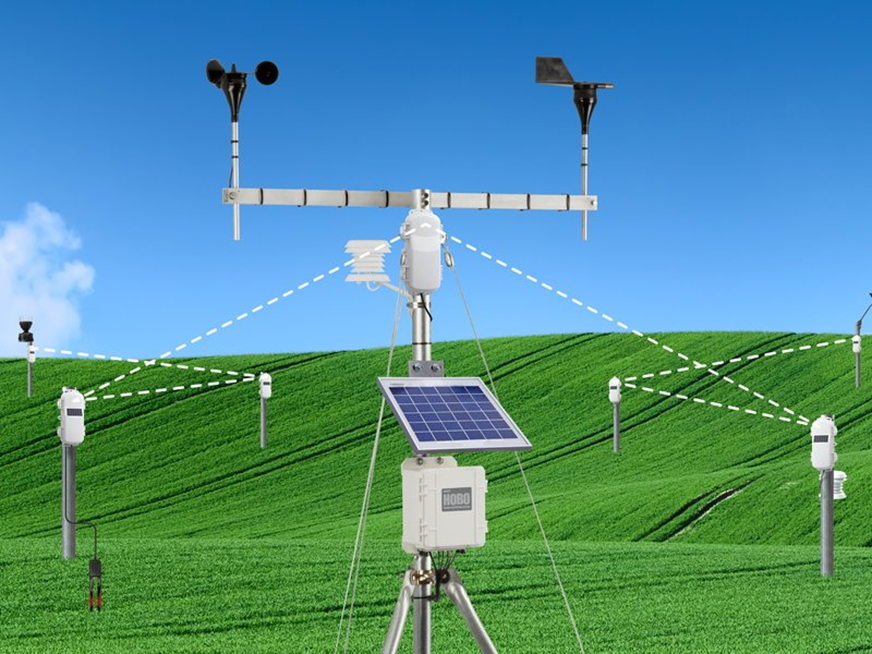 Estação meteorológica com sensores sem fio.