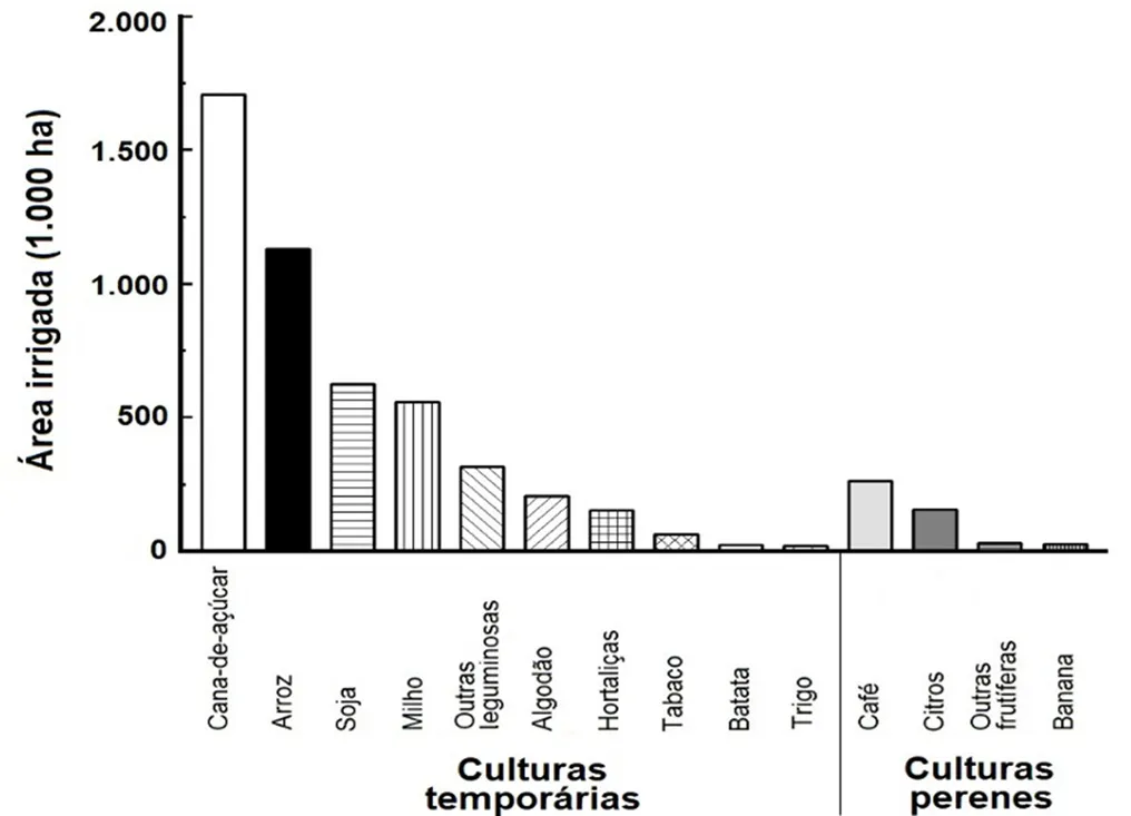 principais culturas que usam irrigação no Brasil