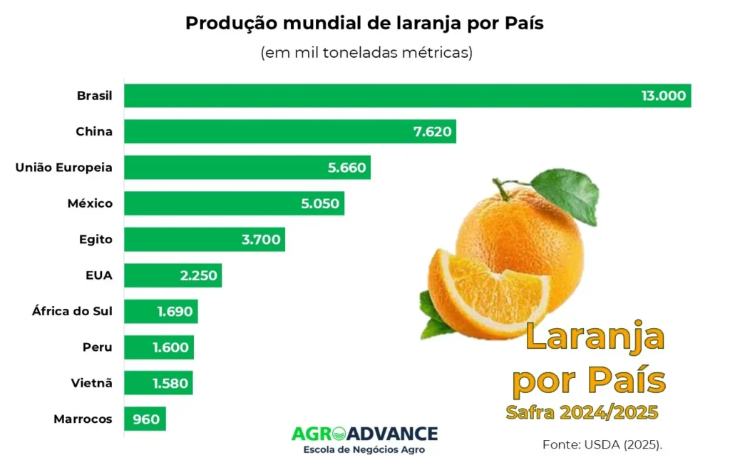 maiores produtores de laranja do mundo