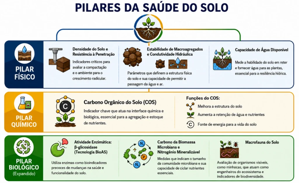 Pilares da saúde do solo