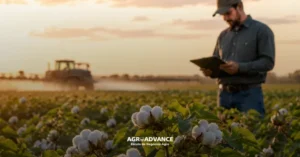 produtor campo algodão máquina