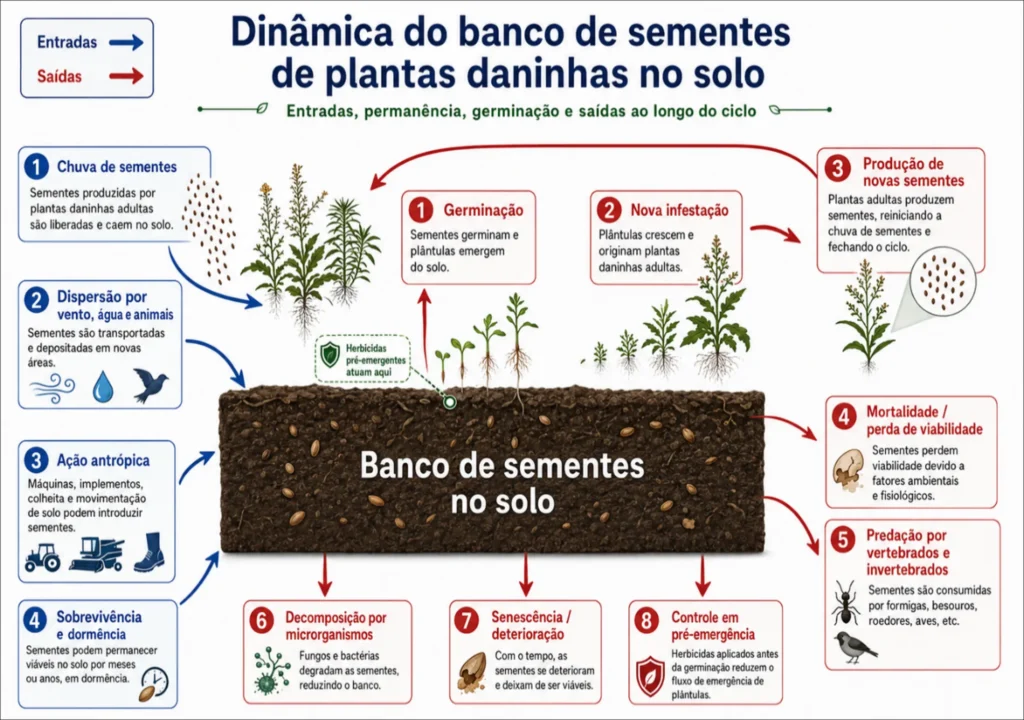 dinâmica do banco de sementes de plantas daninhas no solo
