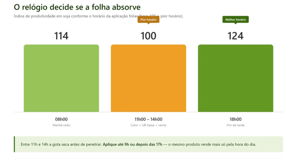 Horário mais adequado para aplicação foliar