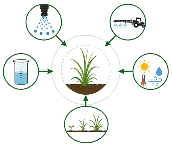 Principais fatores relacionados à tecnologia de aplicação que influenciam a deposição e a eficiência de herbicidas sobre plantas daninha