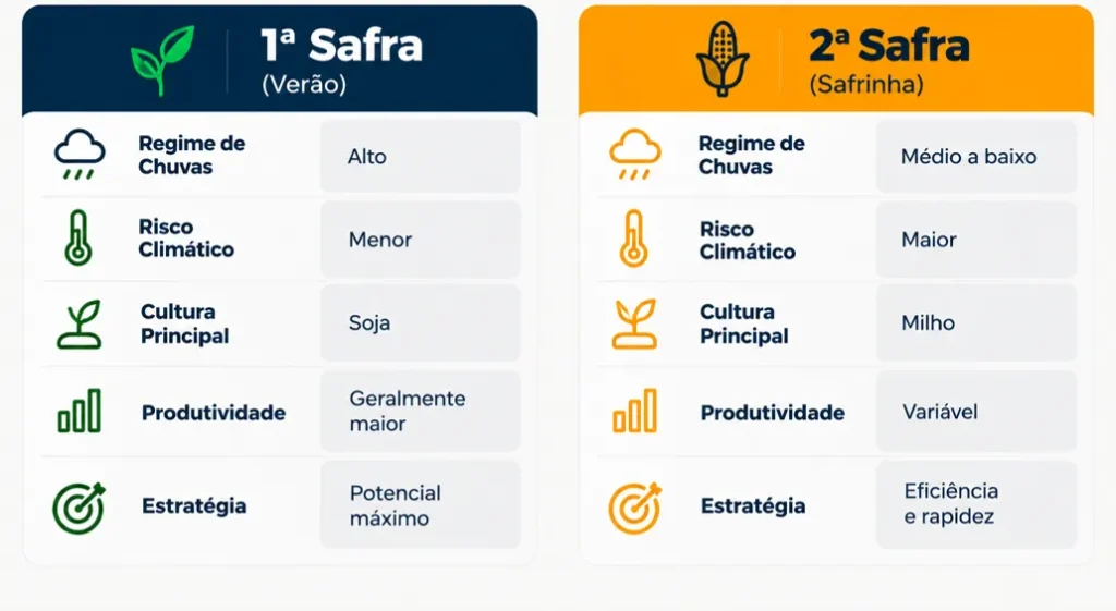 Aspectos comparativos entre primeira e segunda safra